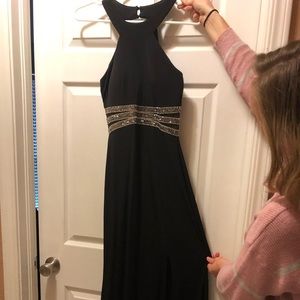 Black and Silver Formal Long Dress
